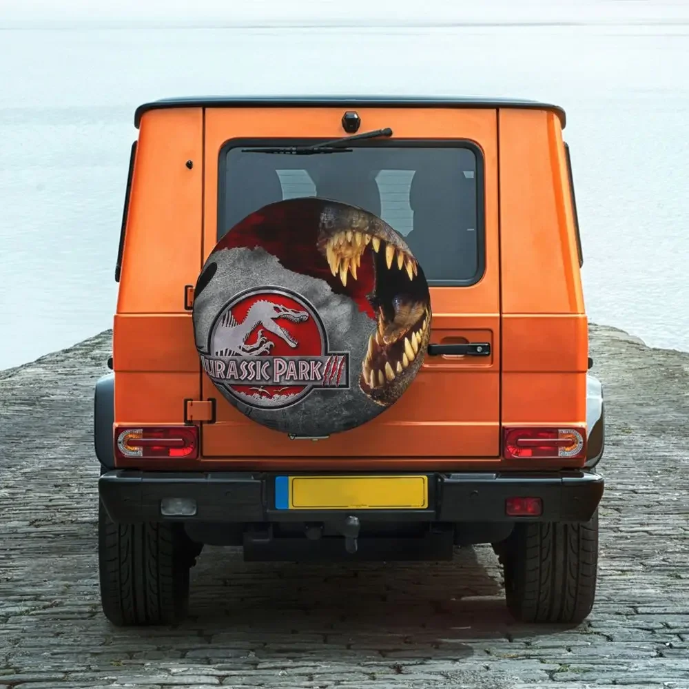 Maßgefertigter Jurassic Park Reserverad-Schutz 4WD 4x4 RV Sci-Fi Dinosaurier für Toyota RAV4 Prado 14" 15" 16" 17" Zoll – Detail 15