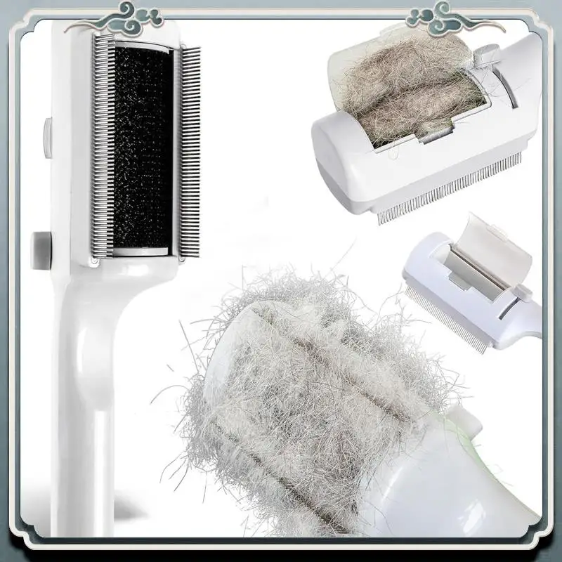 Escova durável da limpeza a seco do animal de estimação para gatos de cabelos curtos ou longos, escova de cabelo do gato, escova pegajosa do gato para derramar e aliciar branco d