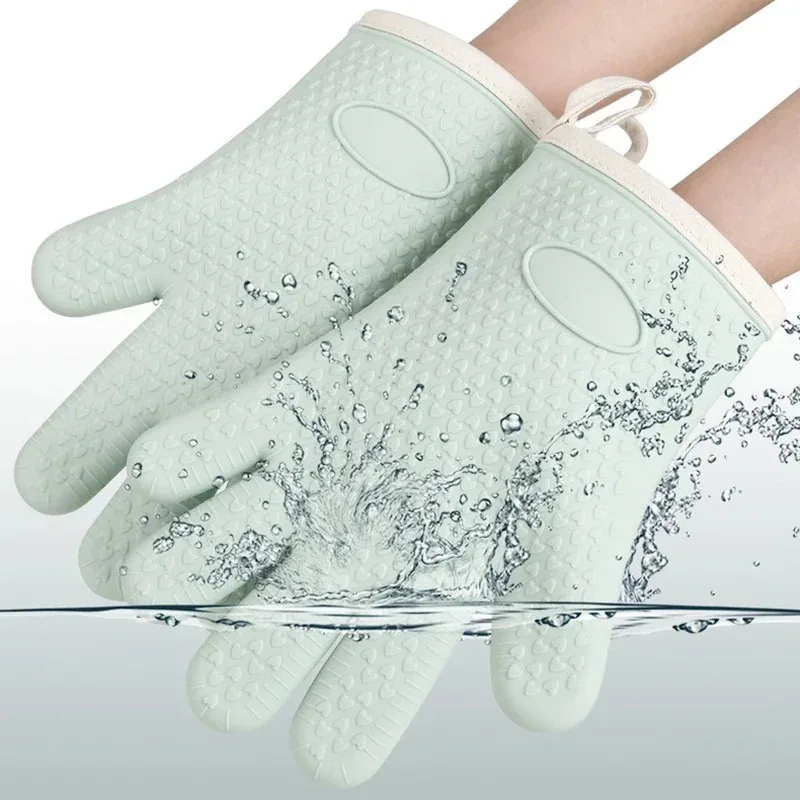 Anti-scald Thickened Silicone Gloves Heat Resistant Microwave Oven Baking Gloves BBQ Gloves Anti-slip Heat Insulation Mitts image 3