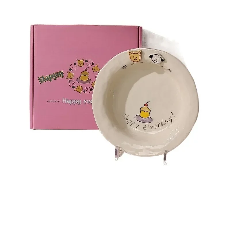 high-end ceramic plate, especially beautiful breakfast plate, dessert plate, household vegetable , exquisite fruit