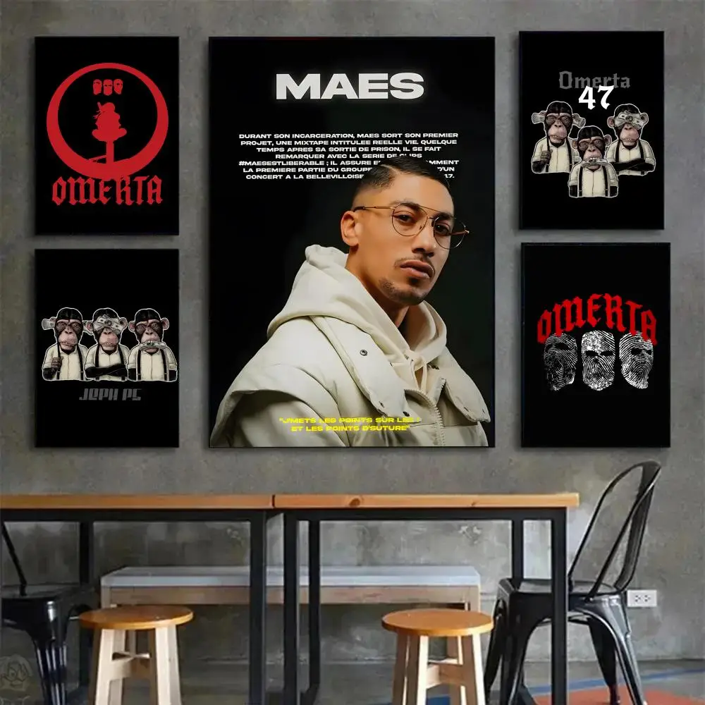 Gritty Energetic Rap Singer O-Omerta Maes 47 Poster Poster Painting Wall Art Mural for Living Room Home Decor and Gifts