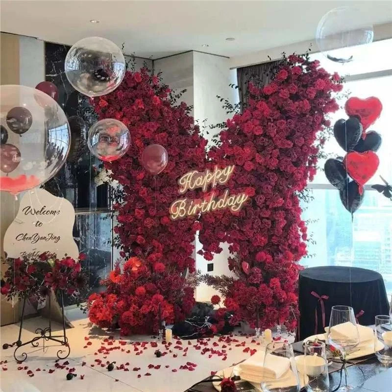 

New butterfly simulation flower stand wedding interior proposal decoration hotel private room birthday banquet arrangement