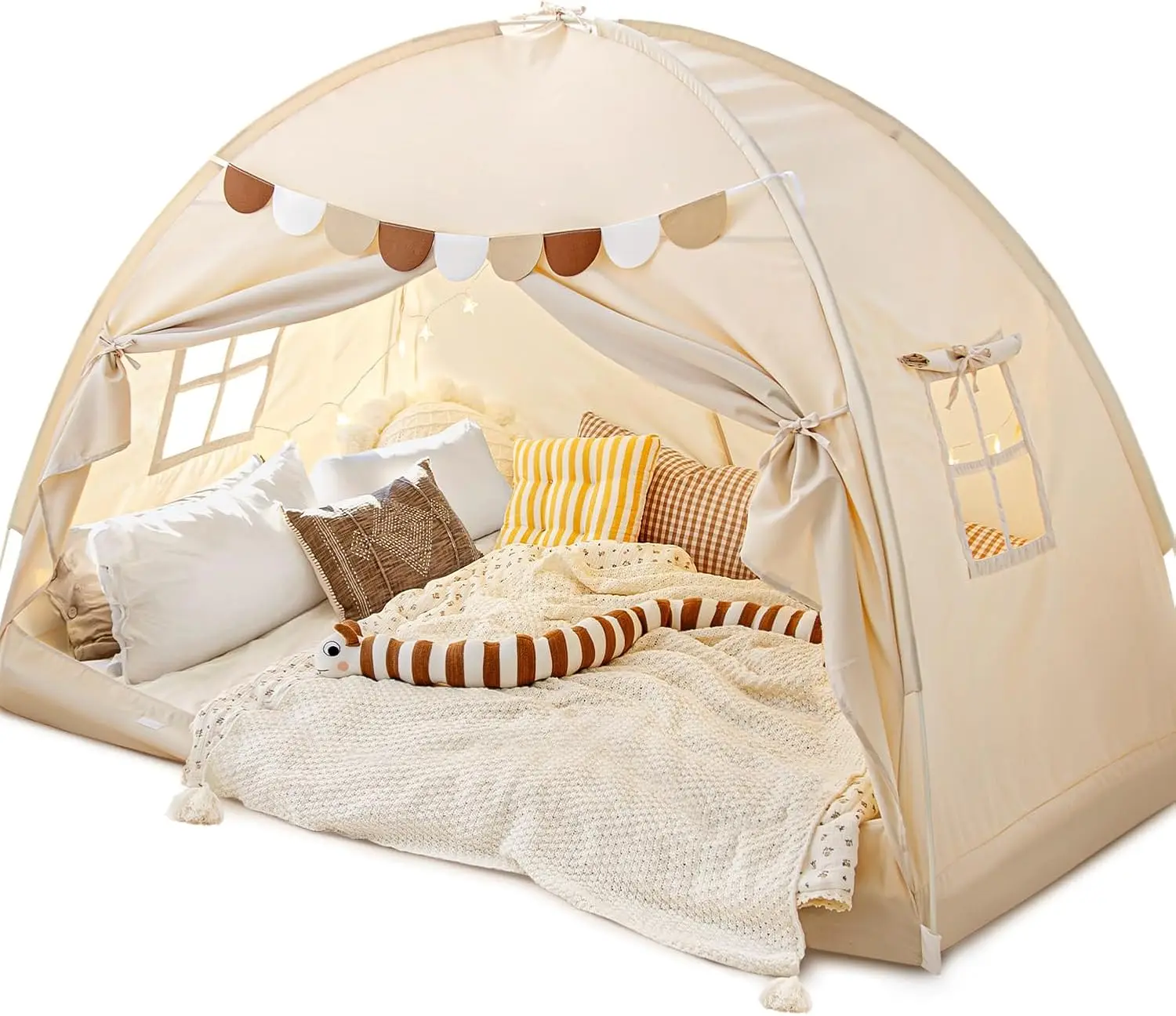 

Full Size Bed Canopy Bed Tents Dream Tent on Bed Privacy Space Blackout Sleeping Tents Indoor Breathable Portable Cottag