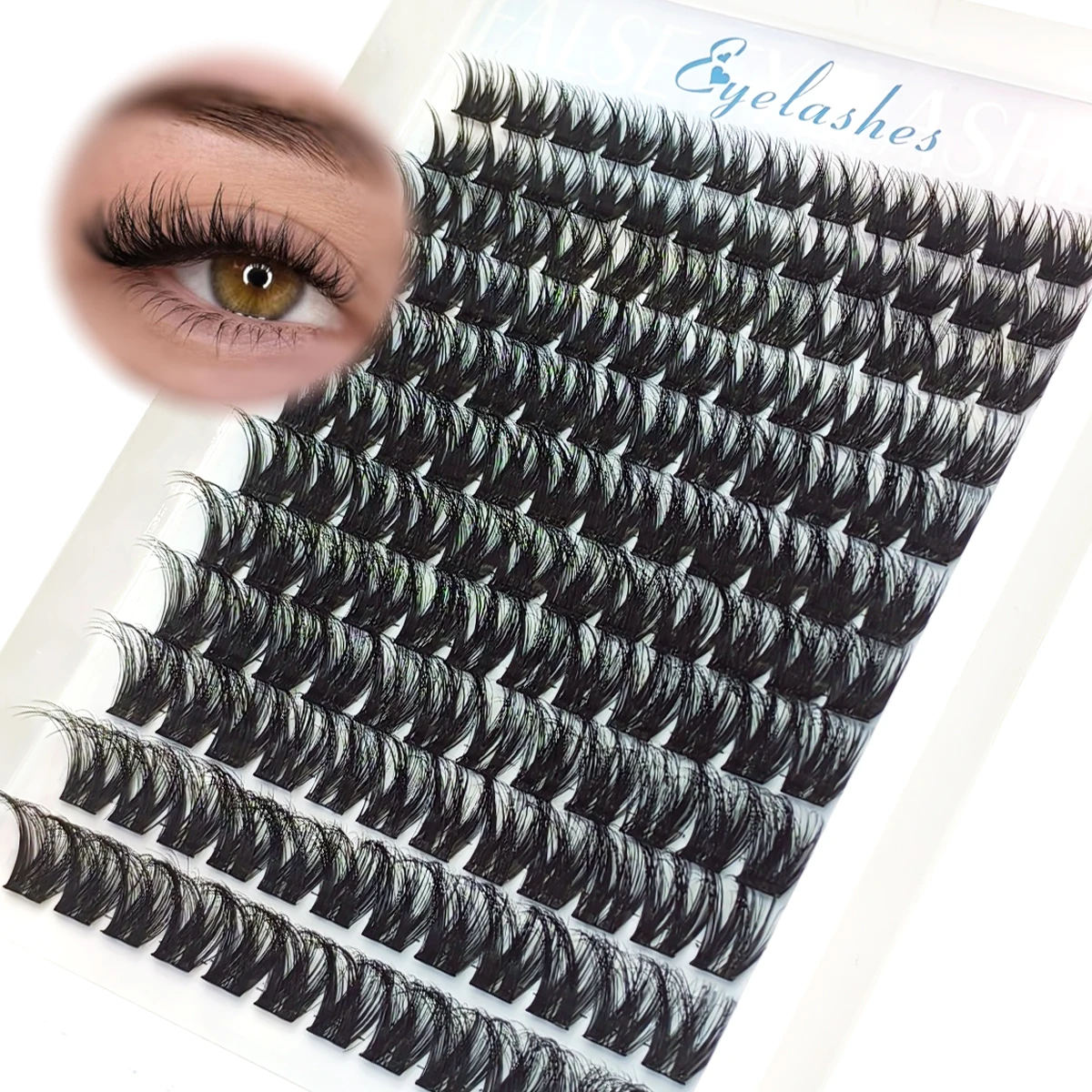 144pcs Cluster Lashes D Curl DIY Eyeslash Extension Manga Lash Cluster Fluffy Volume Individual Natural False Eyelashes Clusters