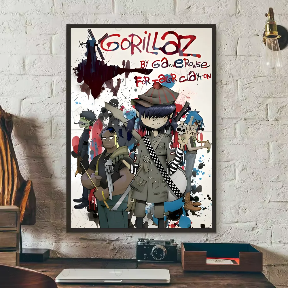 1PC Band G-Gorillaz Music Cool Poster Waterproof Wall Art Sticker