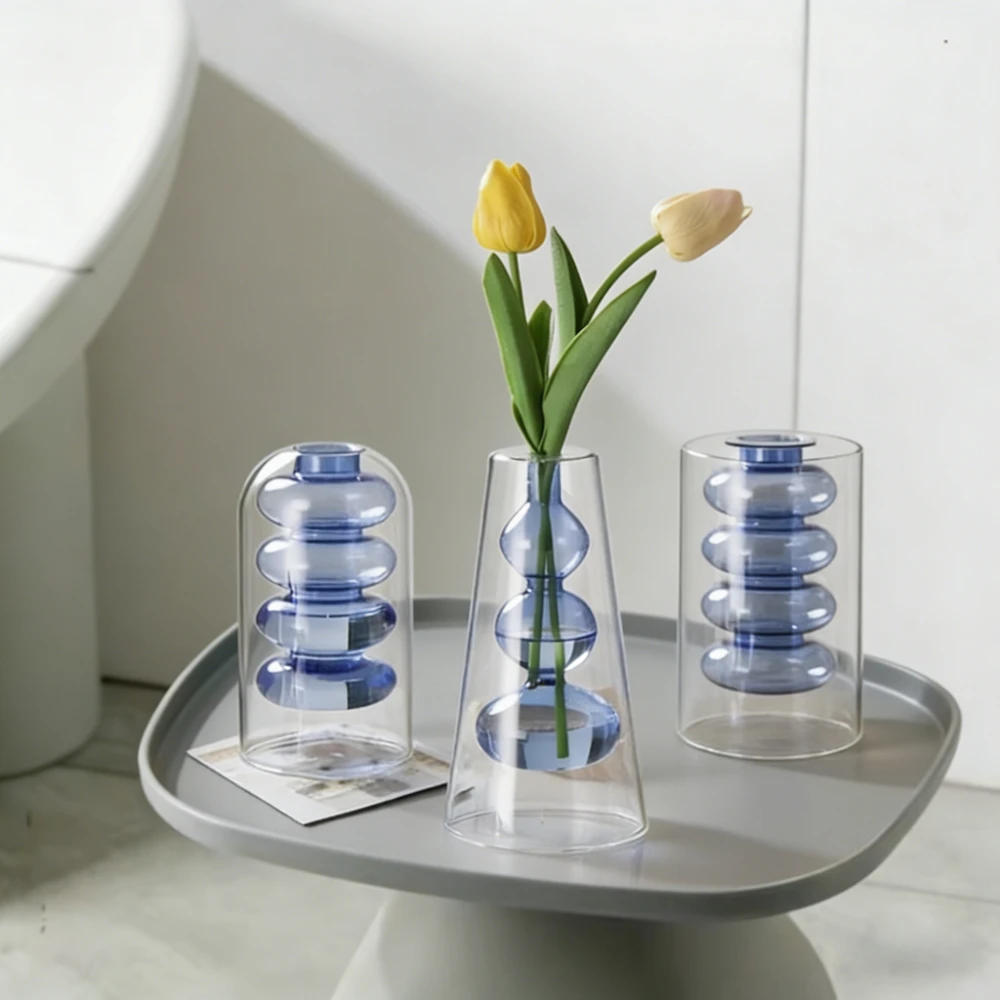 Creative Nordic Colorful Doubl - Glass Vase Nordic 评论和价格
