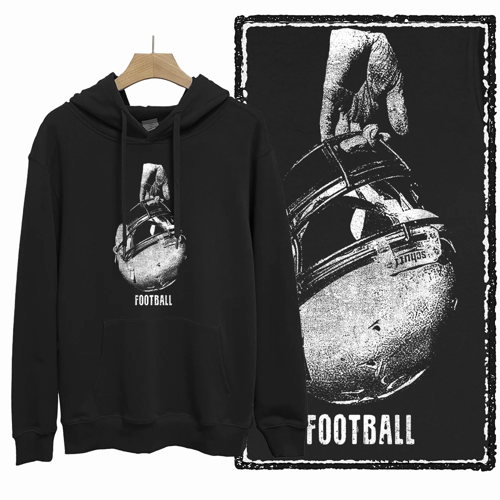

COOLMIND YK 100% cotton football printed exclusive Graphic men hoodie streetwear vintage cotton hoodie and sweatshirt for men