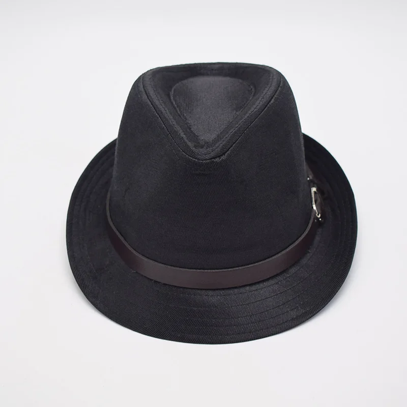 LongBaiLi Unisex Black Fedora Hats Leather Band Men Chapeau Jazz Hat Headgear MEDB005