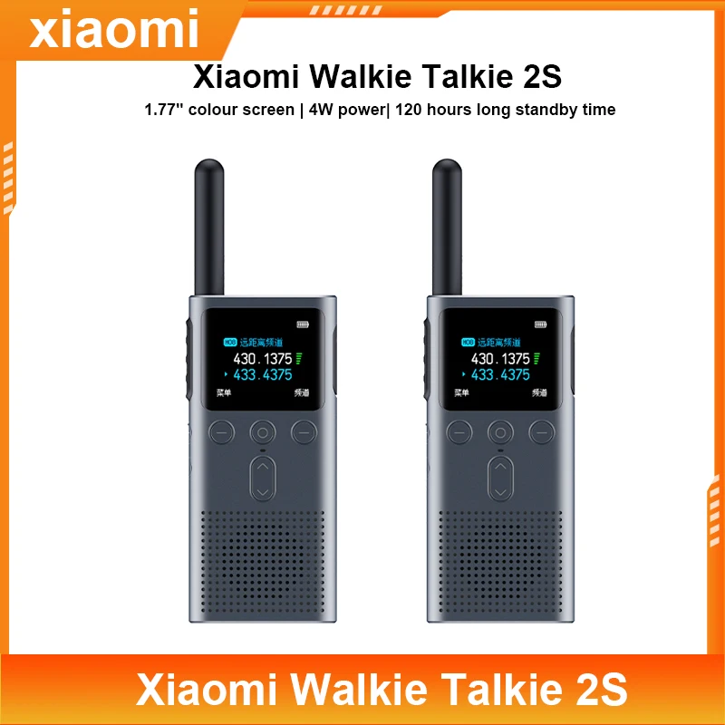 

Xiaomi Walkie Talkie 2S 1.77'' Color Screen 4W Power Dual Mode 5km Call Distance Outdoors Security Intercom 120 hours Standby