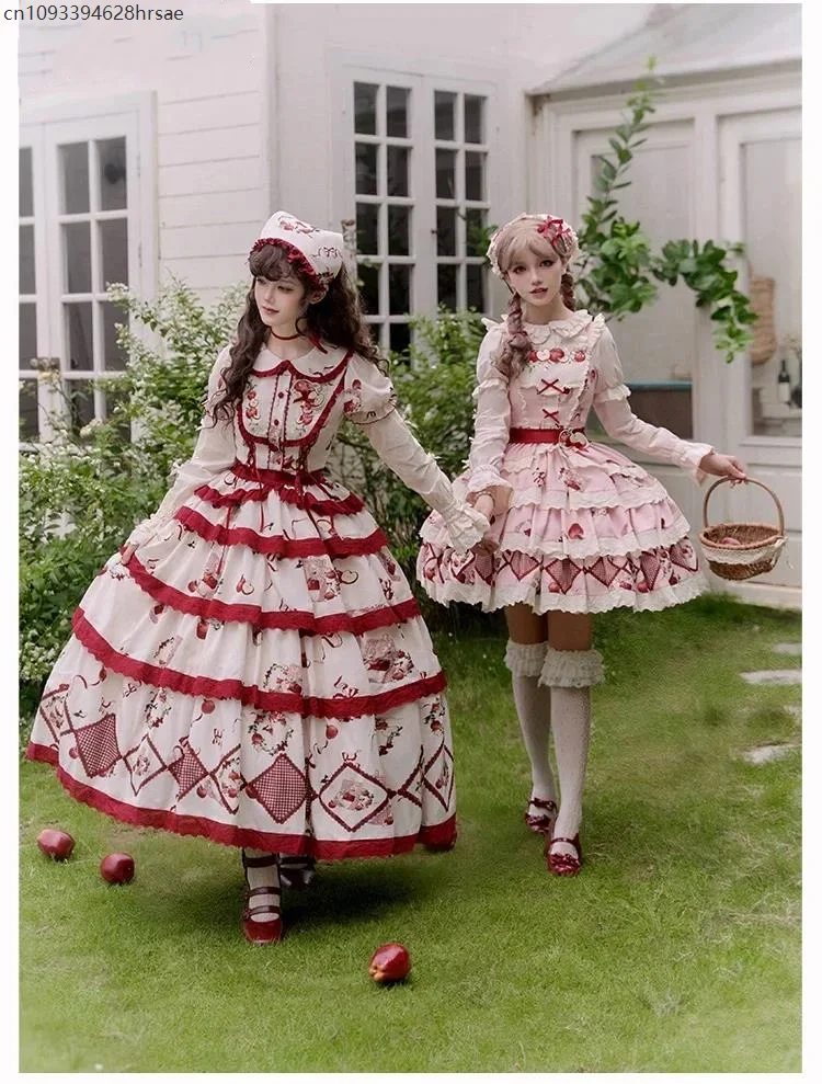 

Sweet and Cute Girl Skirt Set 2025 Autumn Clothes Heavy Embroidery Printed Top High Waist Skinny Sk Big Hem Skirt Lolita Sets