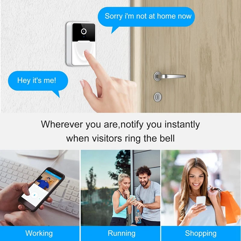 Video Doorbell Visual Remote Control Doorbell Wifi Wireless Variable Sound Punch Free Two-Way Intercom Camera