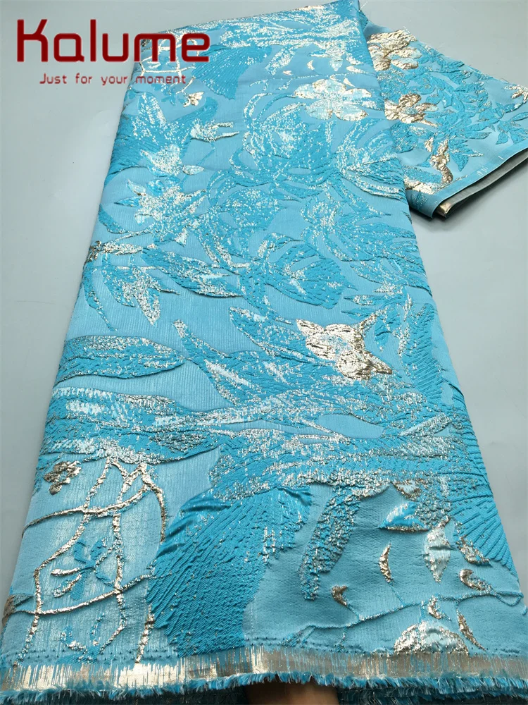 

African Tulle Brocade Jacquard Lace Fabric 2025 High Quality 5Yards African Damask Lace Fabrics for Sewing Elegant Dresses F4120