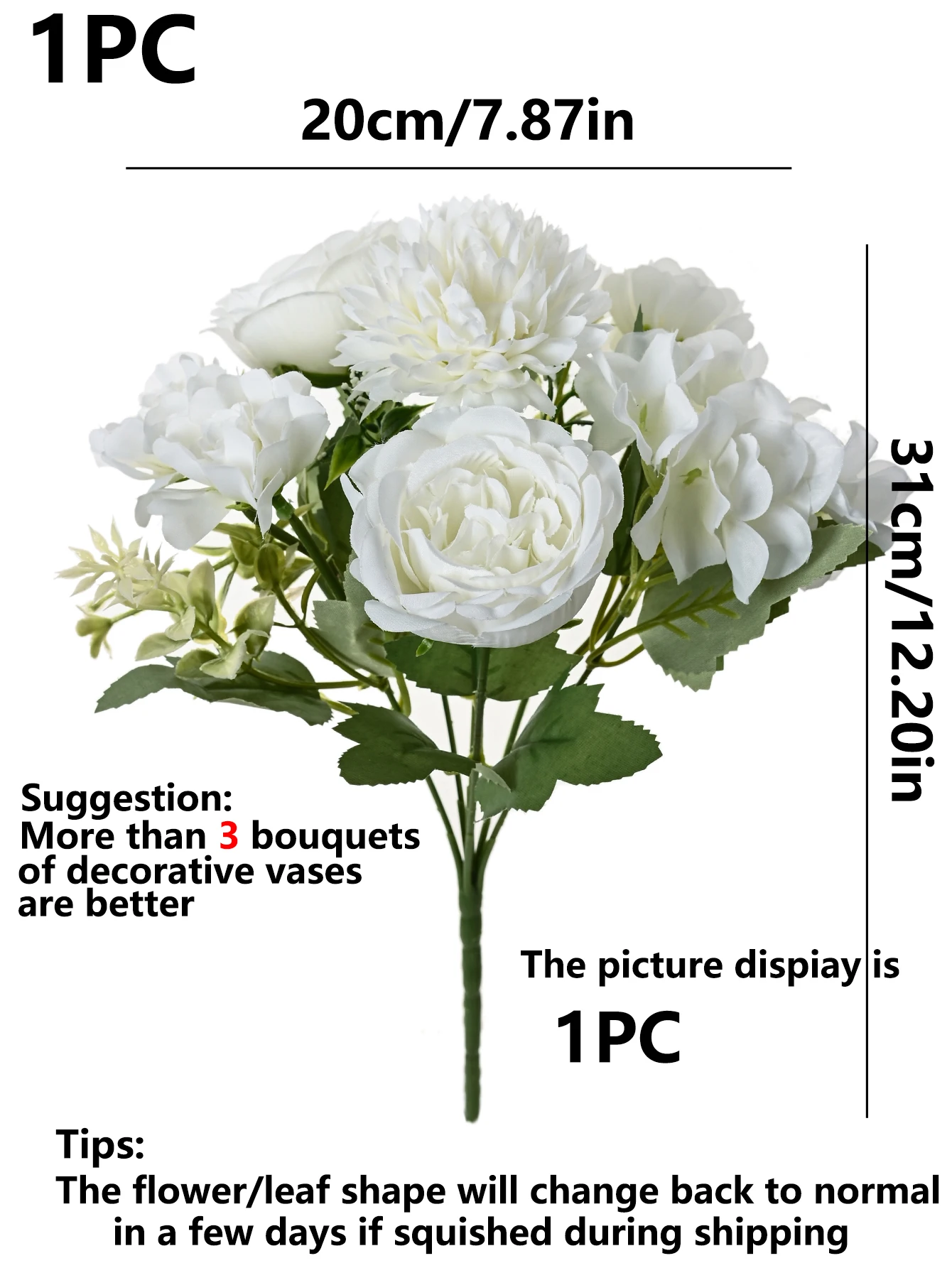 Künstliche Blumen Pionien Hochzeits-Brautsträuße Festival Raum Heim Tisch Dekoration Vase Outdoor Garten DIY Geschenkbox Kranz – Detail 7