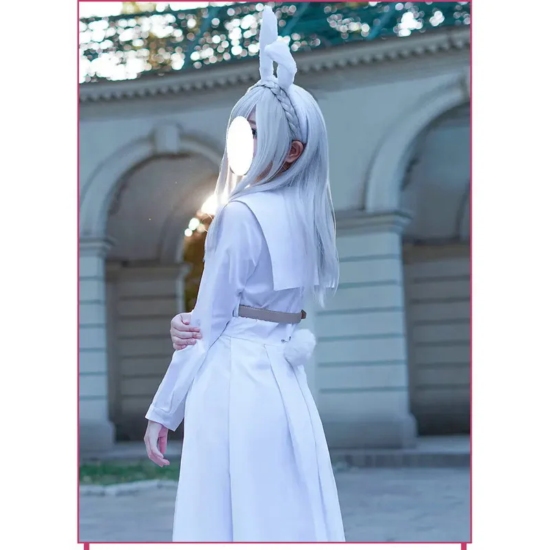 Beastars Haru-vestido de conejo blanco para mujer, peluca con orejas, uniforme escolar japonés personalizado