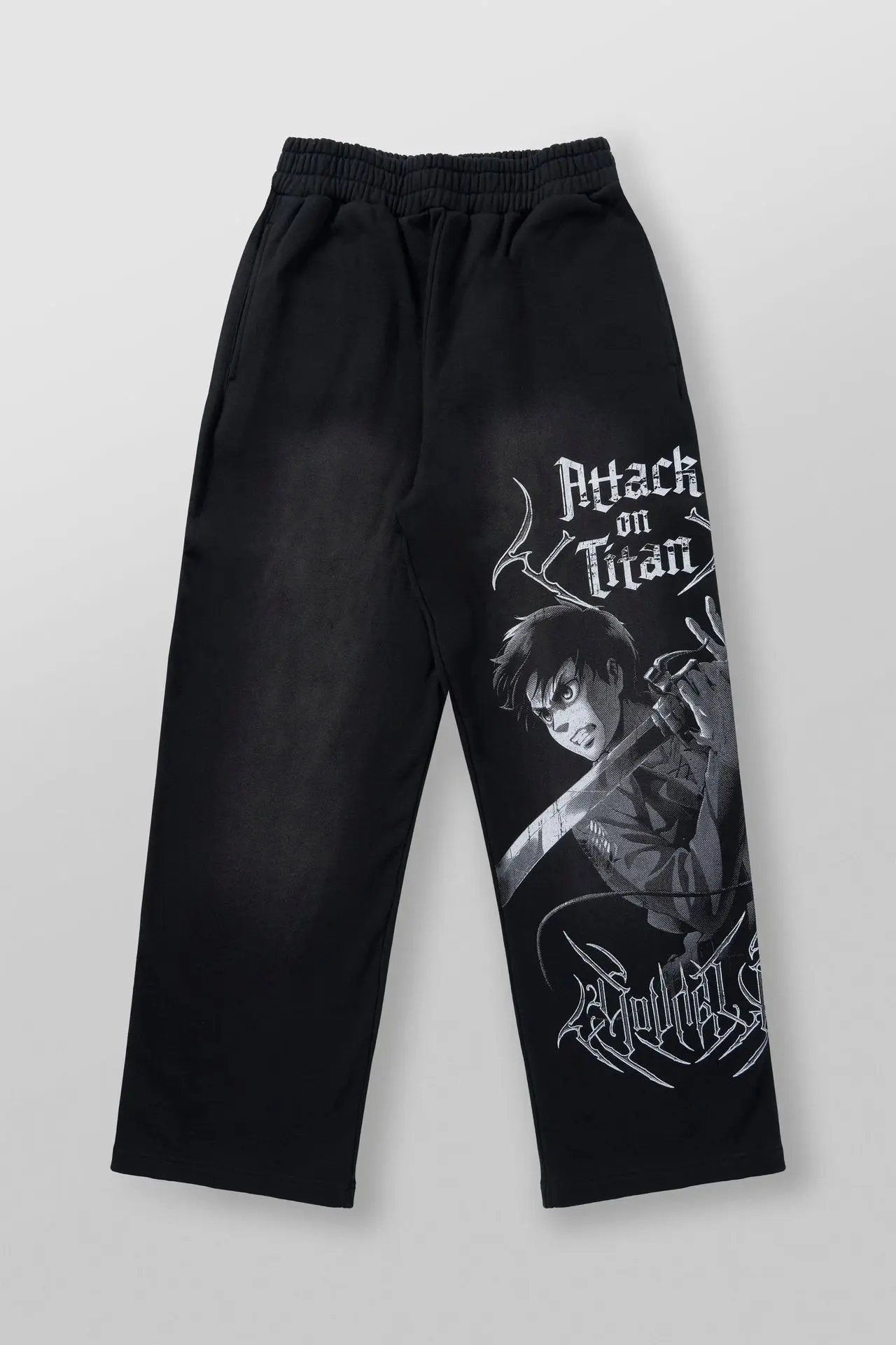 American autumn and winter new loose joint anime runner casual cotton looped printed wide leg outdoor running pants