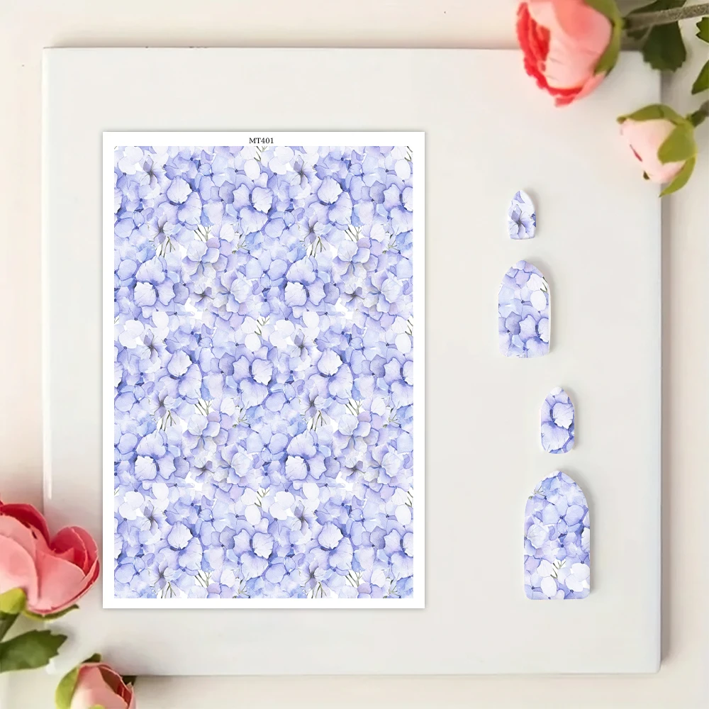 Spring Flower Blossom Leaves Abstract Polymer Clay Transfer Paper Stickers for Diy Jewelry Earrings Printing Paper Making