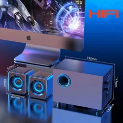 Wooden Wired Subwoofer HIFI Bluetooth Speakers Channel 2.1 Home Theater With RGB Lighting For TV/Computer Boombox Music Center