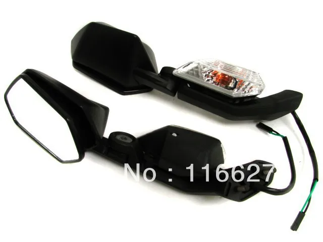 g BLACK TURN SIGNAL MIRRORS w/ Blinker for 2008-2010 Kawasaki Ninja ZX-10R ZX10R