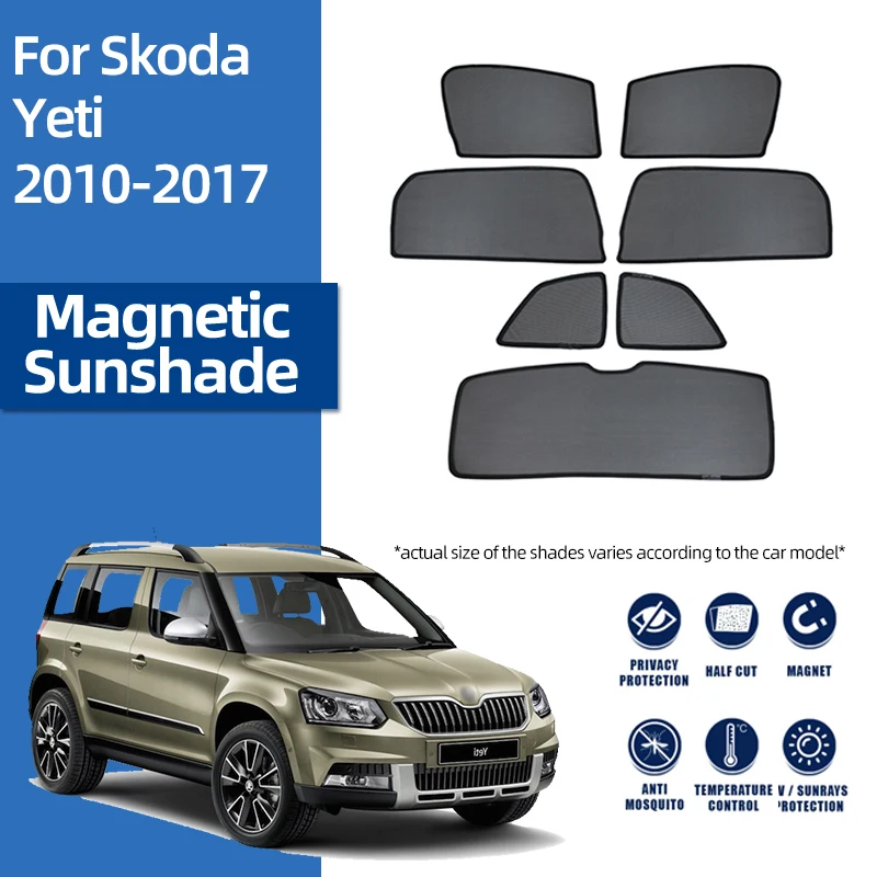 

For Skoda Yeti 5L 2009-2017 Magnetic Car Rear Side Baby Window SunShade Shield Front Windshield Curtain Blind Sun shade Visor