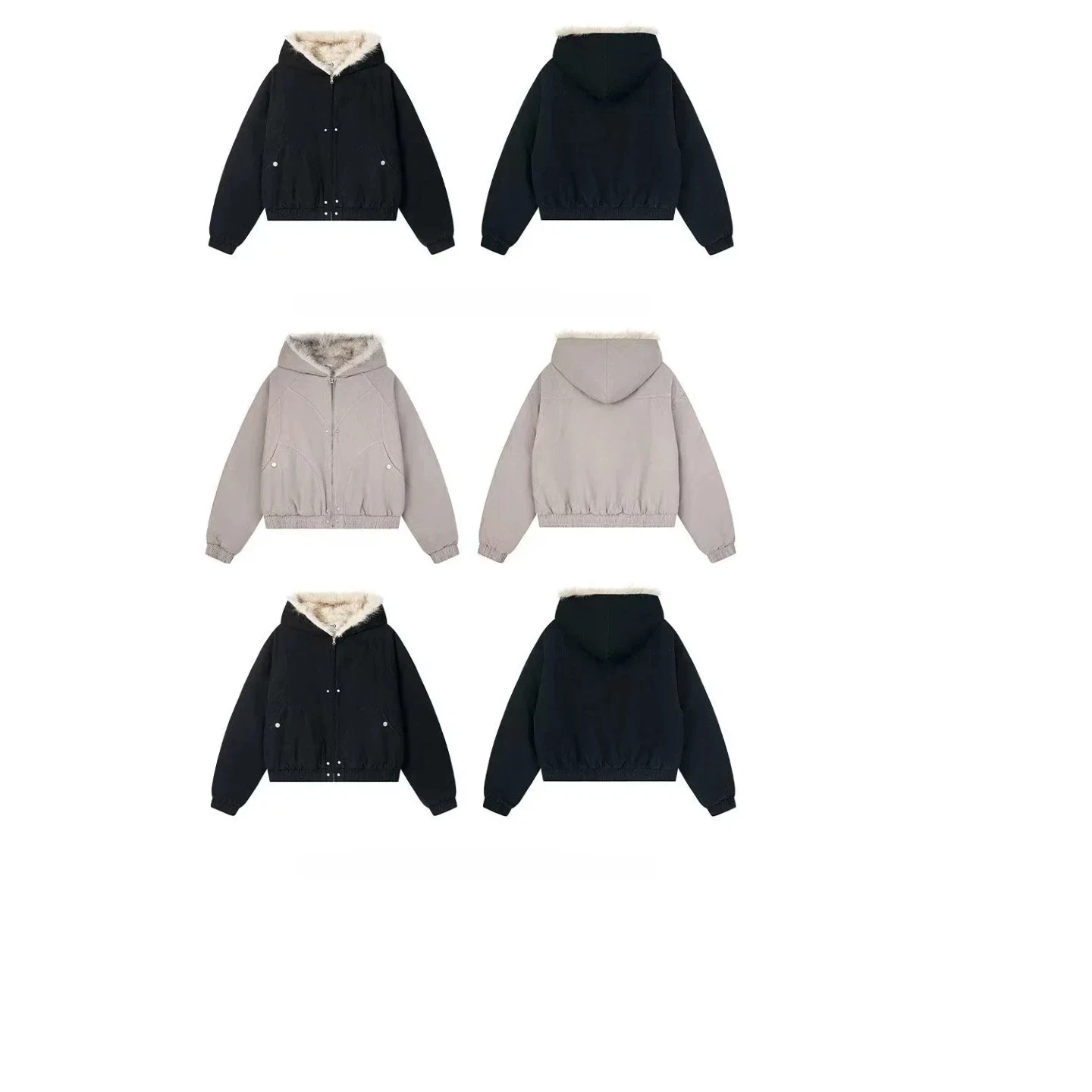 

Y2K Harajuku теплая куртка мужская и женская простая плюшевая куртка в стиле ретро с новым свободным кожаным мотоциклетным панк-пуховым воротником