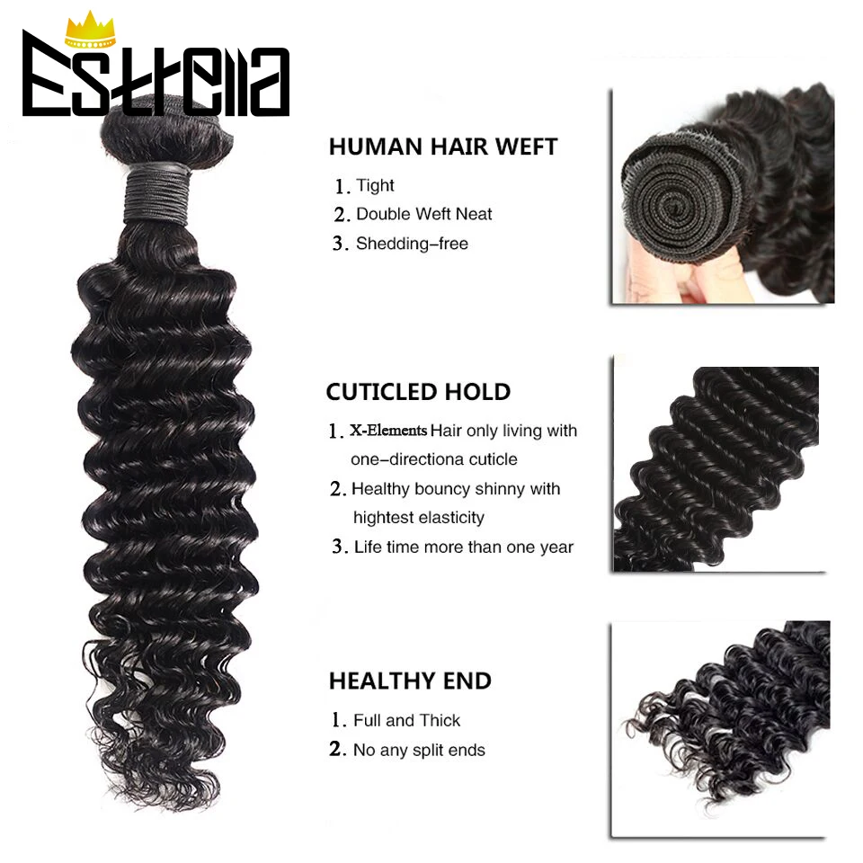 Deep Wave Bundle Brazilian Hair Weave Bundles Human Hair Wholesale Price Deep Curly Bundles Remy Natural Color Hair Extensions