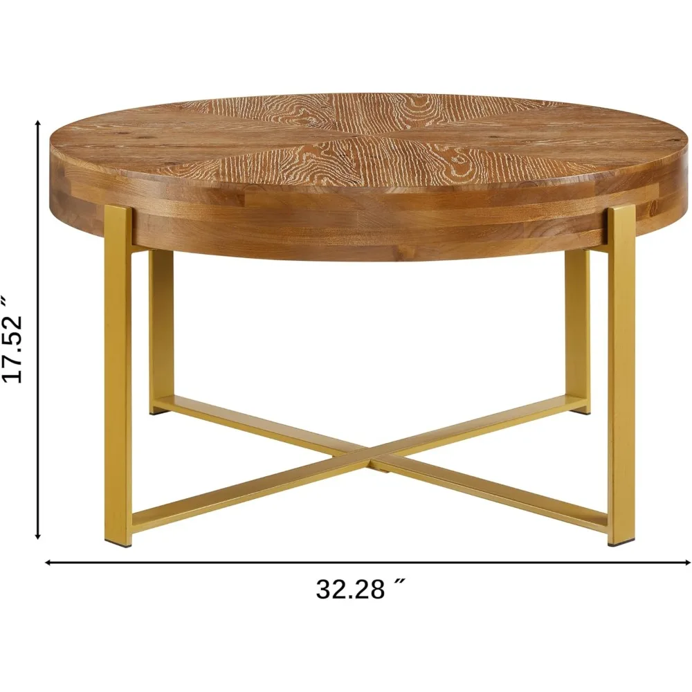 Круглые деревянные журнальные столики с металлическими ножками, круглый журнальный столик в фермерском доме для гостиной, деревянный кофе в деревенском стиле середины века