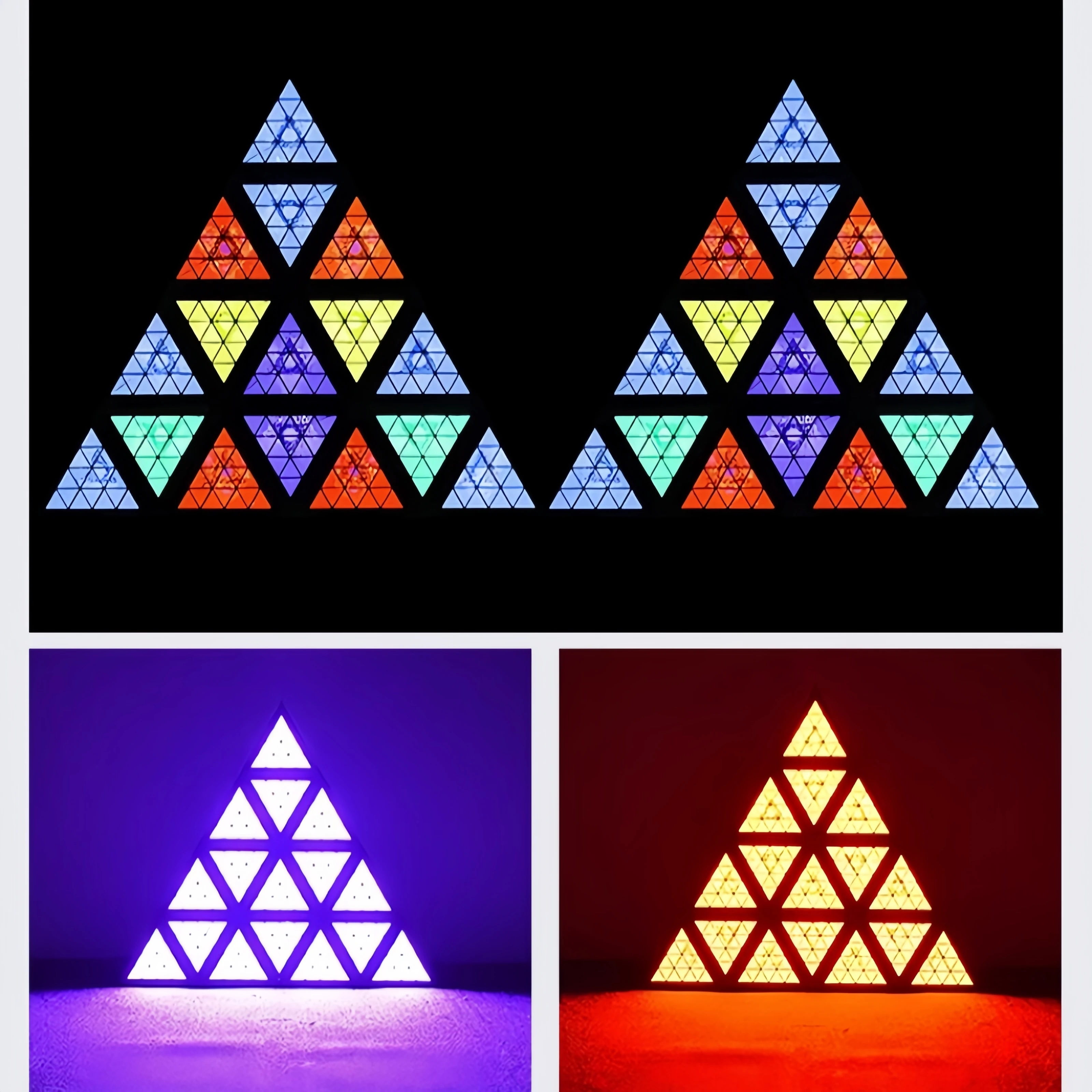 LED triangular matrix background lights for bars, discos, weddings, stage performances, race track dot matrix effect lights