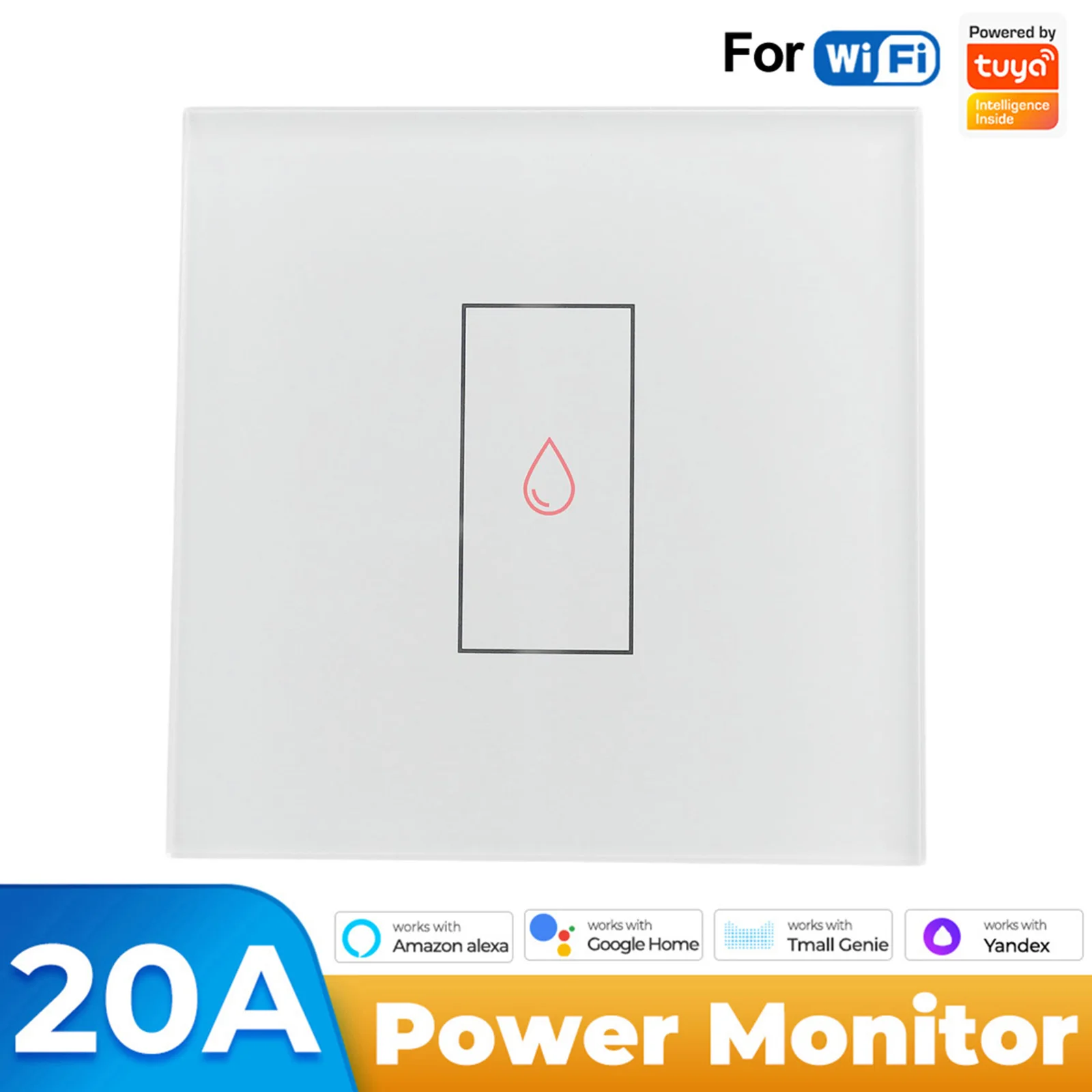 Energy Monitoring Wifi Switch Track Power Usage Control Water Heater Air Conditioner Suitable for Home Automation