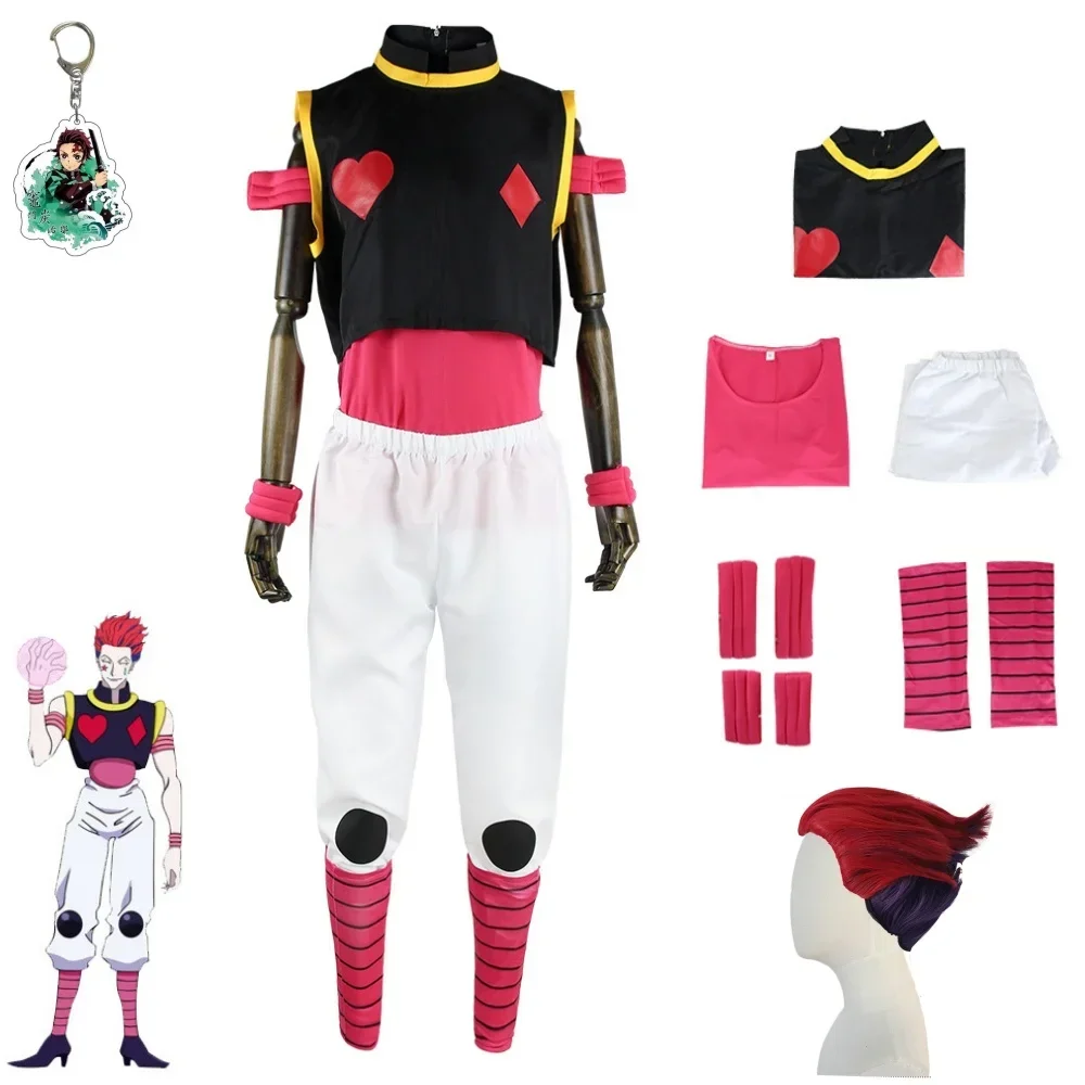 

Anime HUNTER X HUNTER Hisoka Cosplay Costume Full Set Suit Unisex Phantom Troupe Cos Uniform Halloween Cosplay Outfits