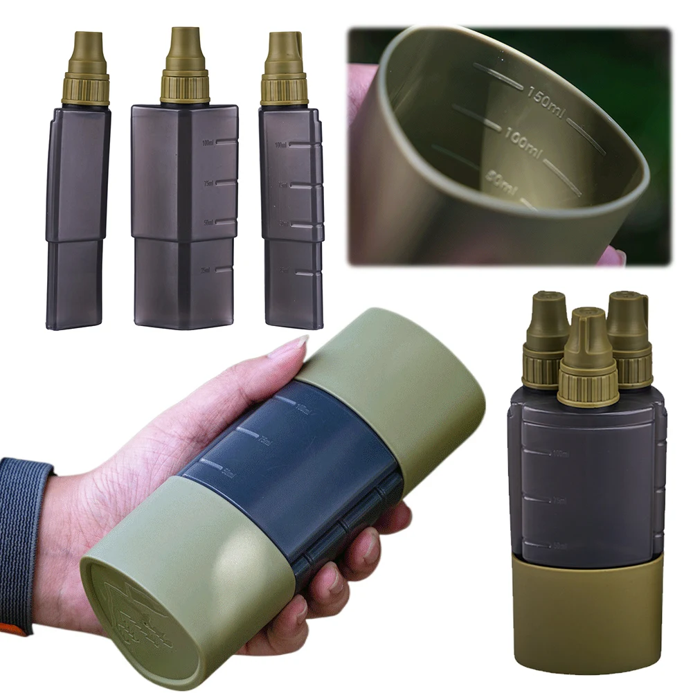 3 In 1 Outdoor Camping Seasoning Dispenser Bottle BBQ Picnic Seasoning Can Seal Portable Storage Kitchen Utensils Cooking Set