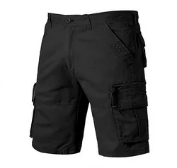 Pantalones cortos de algodón para hombre, Shorts militares con múltiples bolsillos, informales, holgados, tácticos, sin cinturón, para el trabajo, novedad de verano de 2022