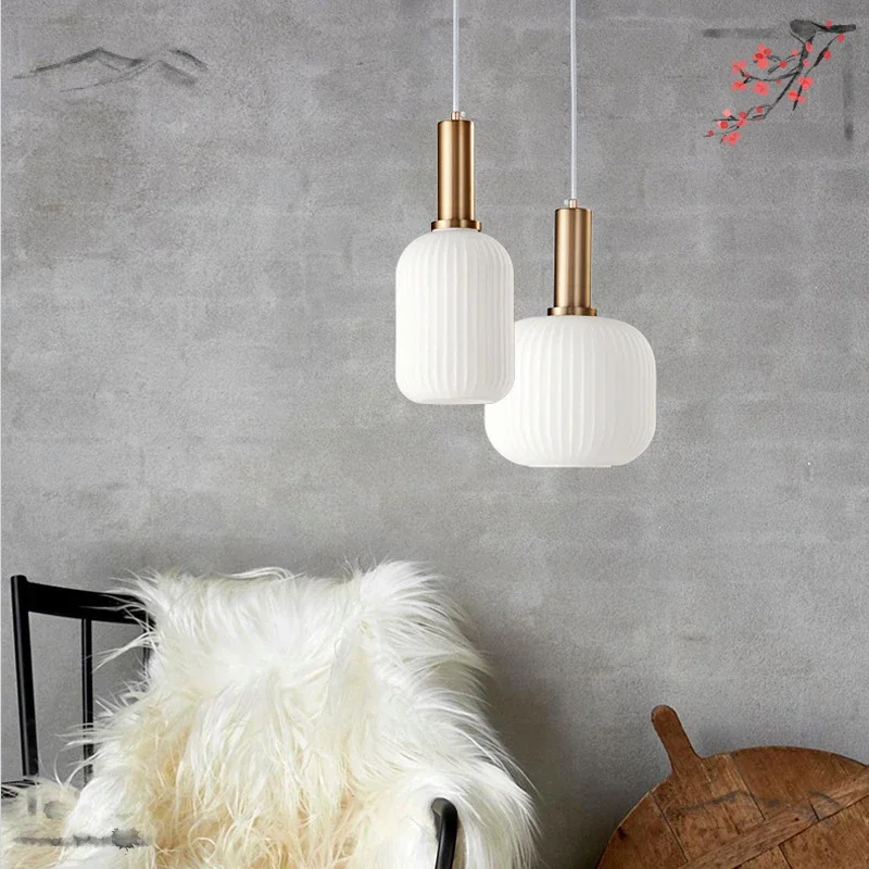 Nordic Modern Kitchen Island Pendant Lamp Bedroom Bedside Light Simple Colorfull Glass Lighting Restaurant Creative Hanging Lamp