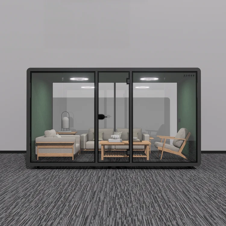 Modern Acoustic Office Pod Modular Soundproof Booth Multi Person Meeting Room Privacy Booth for Office Workspace