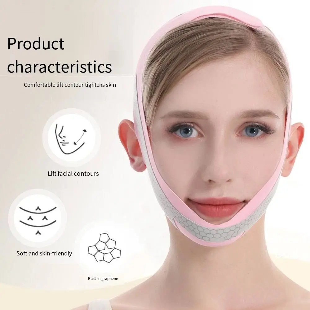 Hochelastischer Graphen-Gesichtslifting-Gürtel, bequemer Anti-Falten-Gesichts-Schlankheitsverband, straffender, atmungsaktiver Face-Lift-Up-Gurt