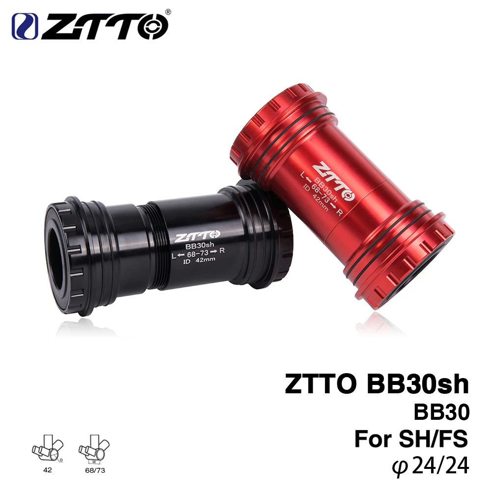 ZTTO BB30sh Press Fit Bottom Brackets BB30 24 Adapter Bicycle Axle For MTB Road bike Parts Prowheel 24mm Crankset chainset