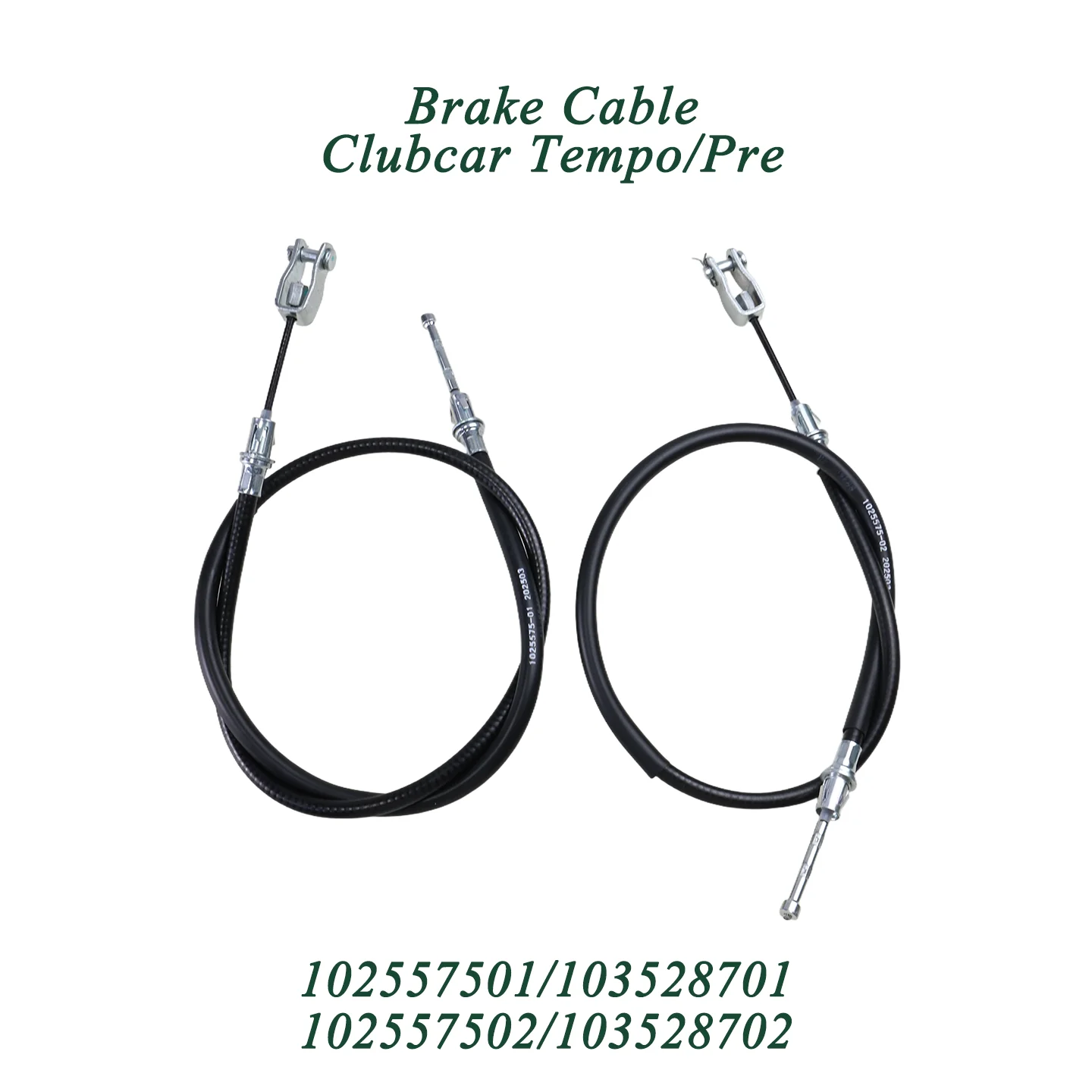 Club Car Precedent Tempo 2004-Up 2018-Up Golf Cart Brake Cable Kit Stainless Steel Core OEM 102557501 102557502