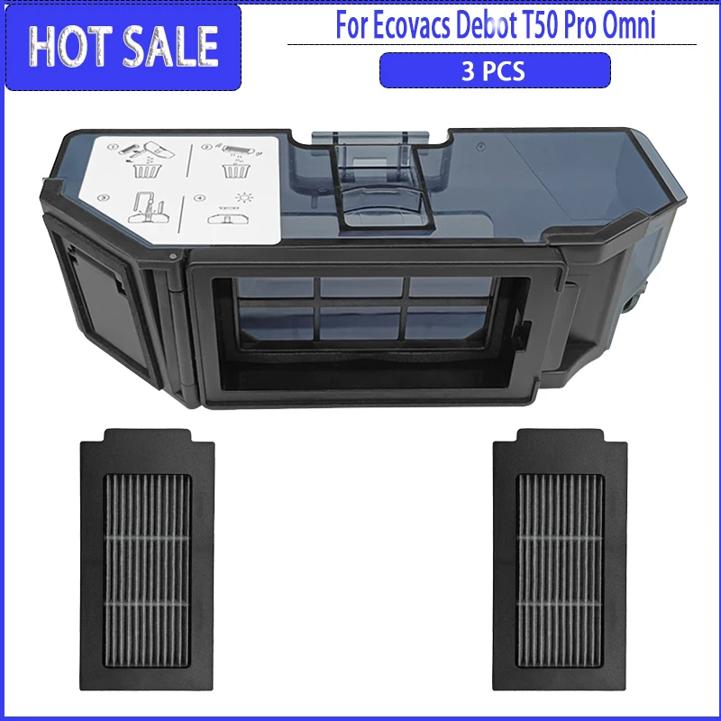HEPA-Filter Staubbox für Ecovacs Deebot T50 Pro Omni Roboter Staubsauger Zubehör Kit