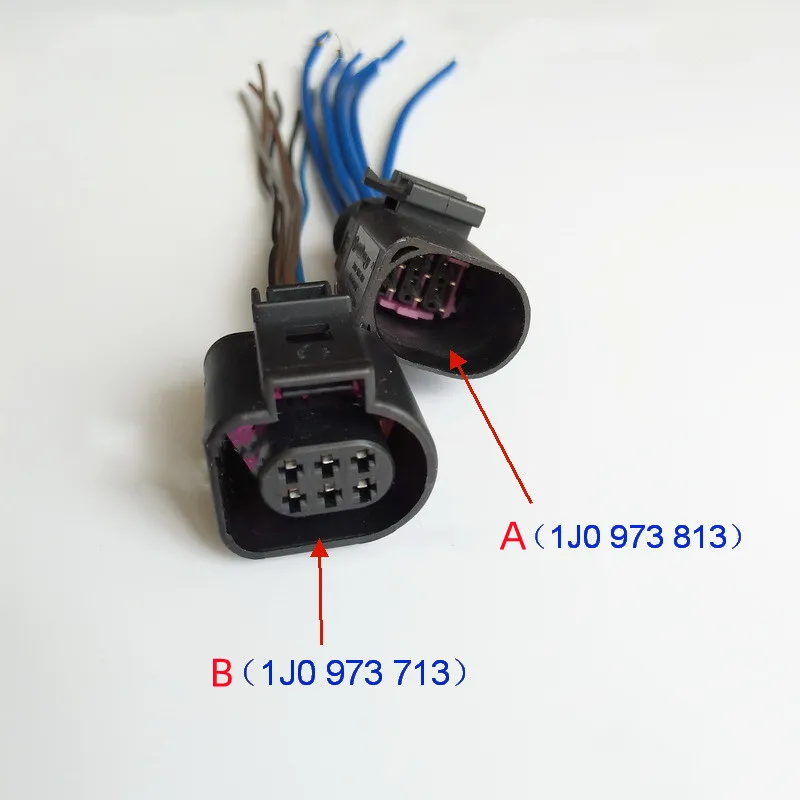 

1J0 973 713/813 6Pin Car Throttle And Reversing Radar Plug Wiring Harness For Volkswagen Audi Automobiles Parts Accessories