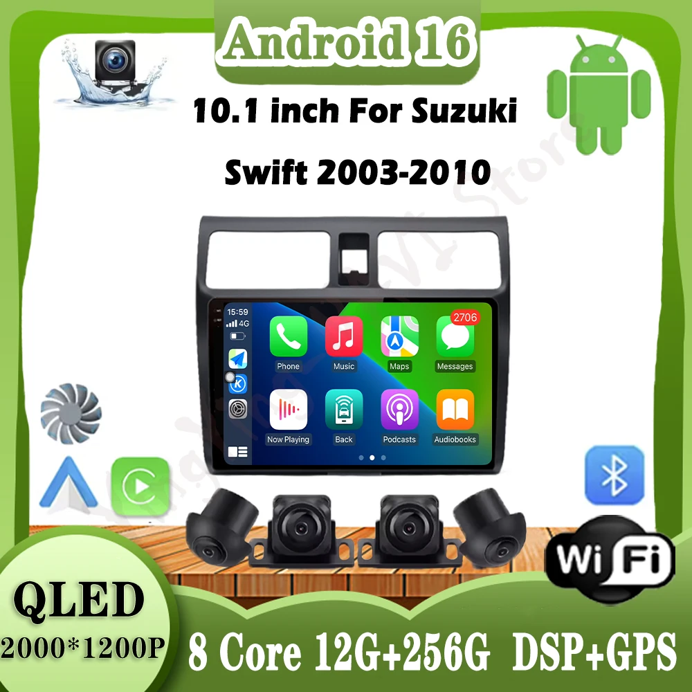 

10.1 inch Android Auto Radio Car Multimedia GPS Video For Suzuki Swift 2003 2005 2006 2007-2010 Wireless CarPlay 4G