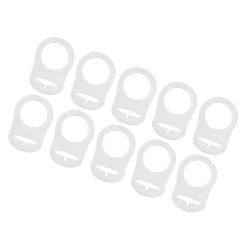 B05C-100 Pcs Button Silicone Ring Mam Pacifier Holder Mannequin Clip Adapter Transparent