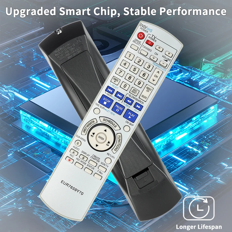 For EUR7659Y70 Panasonic-DVD-VCR-Recorder-Remote-Control-Replacement, For Panasonic DVD VCR Recorder DMRES25 DMRES25S DMRES35