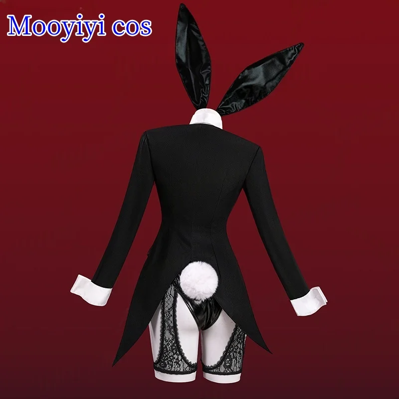 فستاني الجديد Mooyiyi cos Kitagawa Marin أزياء تنكرية للهالوين وعيد الميلاد سترة جلدية سوداء رائعة على شكل أرنب فتاة كوس اسم