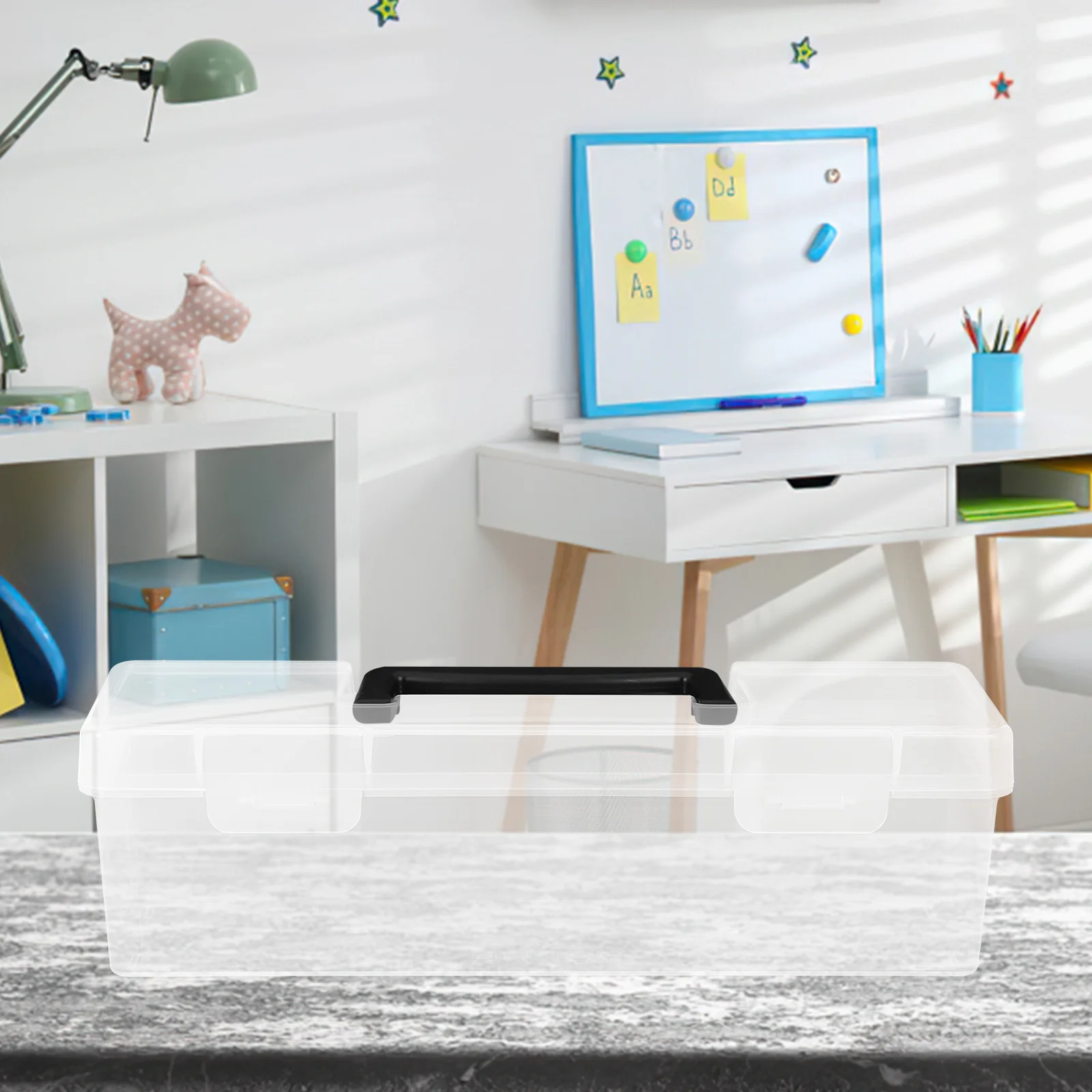 

Seed Packet Organizer Box Portable Clear Plastic Storage Container Seed Saving Organizer Long Pencil Box Handle Garden