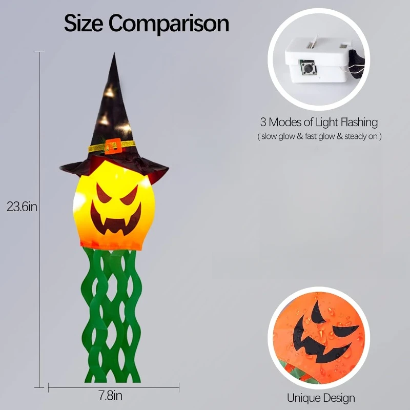 3 party lights, Halloween decorations, outdoor decorations, hanging glowing pumpkin heads, Halloween decorations