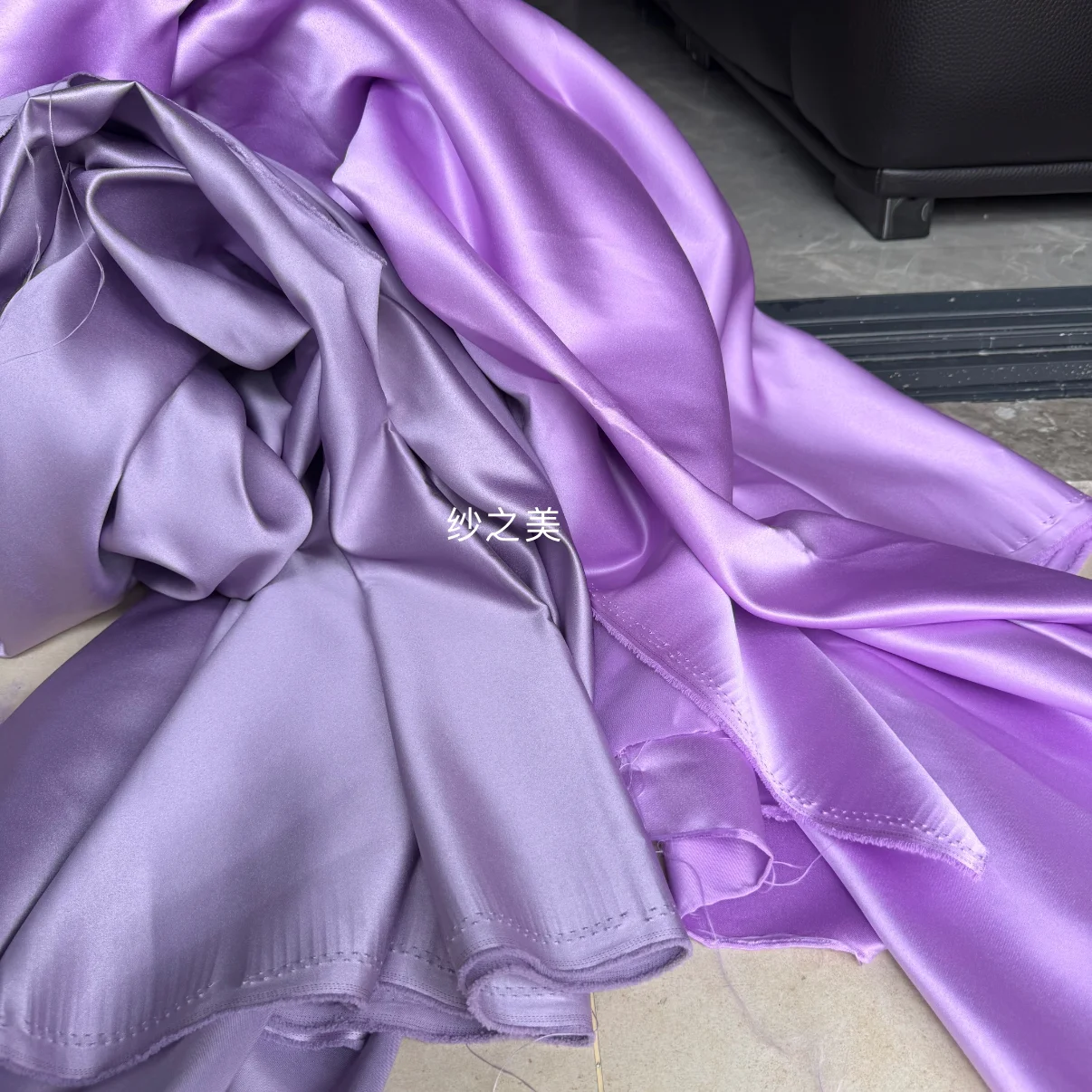 Purple Pink Medium Hard Crisp Thick Satin Draping Fabric for Wedding Background Layout Tablecloth Shape Dress Fabric