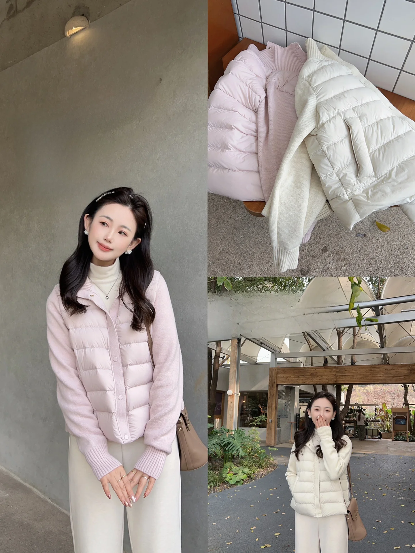 

Мягкий вязаный короткий пуховик с узором в рубчик, теплый, повседневный, свободного кроя, с длинными рукавами, воротником-стойкой, на пуговицах