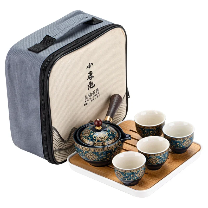 Chinese Kung Fu Tea Set Sand Ceramic Tea Set Travel Kung Fu Tea Set Gift Porcelain Purple Clay Pot Poured Ceramic Tea Set view 5