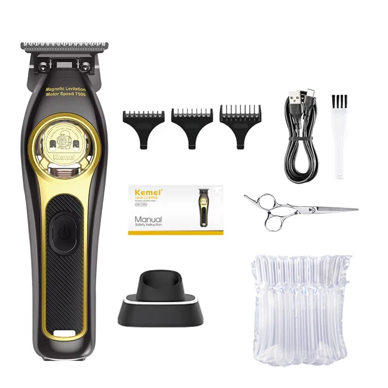 Kemei Barber Hair Clippers Professional Cordless Hair Trimmer Electric Men Finish Hair Cutting Machine KM-2373 KM-2268 Kit image 3