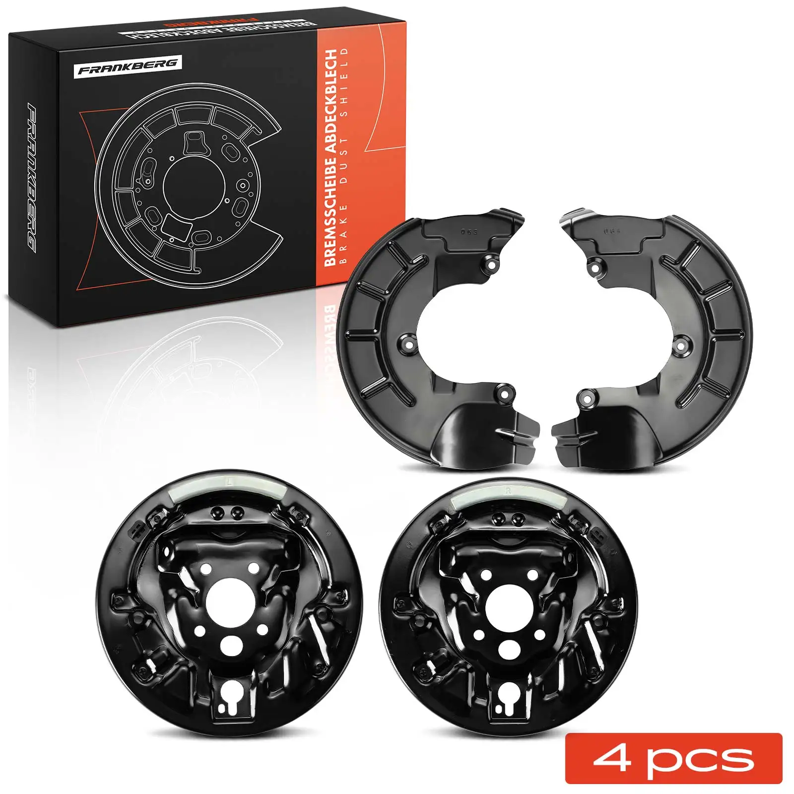 Frankberg 4x Disques de frein en tôle pour VW Polo 6C1 6R1 Skoda Roomster 5J 1J0609425C 6R0615311 11033 11034