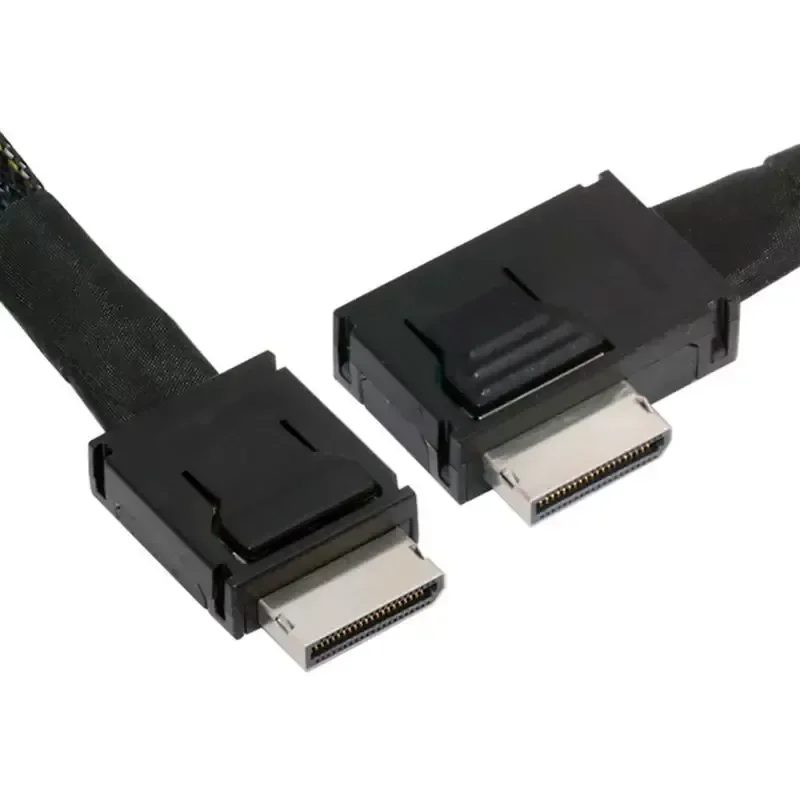 for NVME 90 Degree Elbow Oculink SFF-8611 to Straight SAS4.0 PCI-E 4.0 Data Cable Graphics Card Link for Notebook Handheld